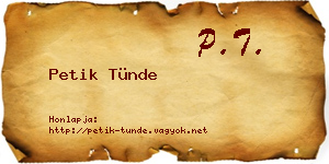 Petik Tünde névjegykártya