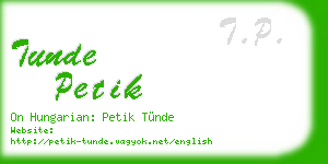 tunde petik business card